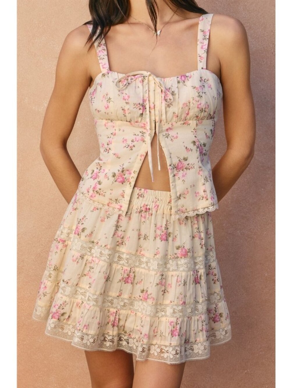Rosee Du Matin Tiered  Top & Mini Skirt set